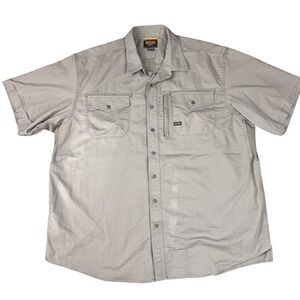 Ariat Rebar Mens XXL Grey Ripstop Short Sleeve Vented Work Shirt Button Down